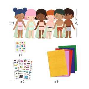 Djeco | Колажи облечи куклата с дрехи от филц