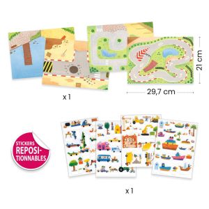 Djeco | Подвижни стикери | Превозни средства