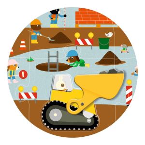 Djeco | Пъзел с движещи се части | Строителни машини