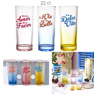 CMP Paris | Цветни чаши Dolce Vita, комплект от 3 броя, 220 мл