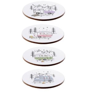 Puckator | Подложки за чаши Wildwood Caravan, комплект от 4 броя