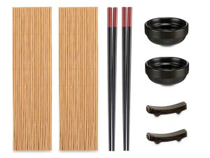 Arte Regal | Комплект за суши от керамика и бамбук, 8 части