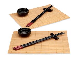 Arte Regal | Комплект за суши от керамика и бамбук, 8 части