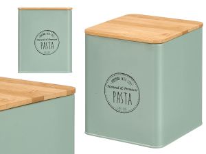 Arte Regal | Квадратен буркан с бамбуков капак, ментово зелен