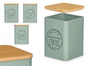 Arte Regal | Буркан с бамбуков капак, 3 модела, ментово зелен