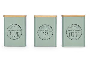 Arte Regal | Буркан с бамбуков капак, 3 модела, ментово зелен