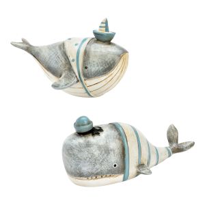G. Wurm | Фигурка кит от полирезин, синьо/бяло