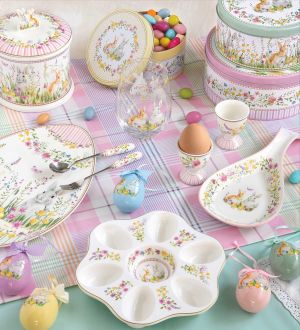 EasyLife | Порцеланова поставка за 6 яйца | HAPPY EASTER