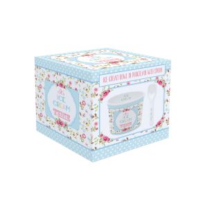 EasyLife | Порцеланова купичка за сладолед с лъжичка 