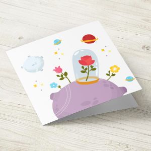 The Pink Shop | Картичка с плик | Малък принц | Роза