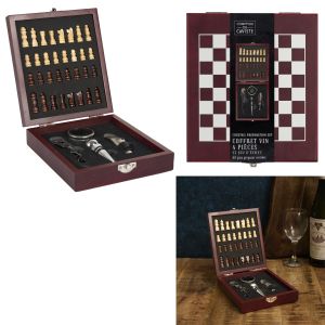 COOK CONCEPT | Кутия за вино от 4 части с шахматна дъска