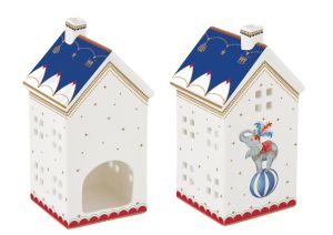 EasyLife | Порцеланов свещник за чайна свещ  6.5x6.5x14.5 см | CIRCUS