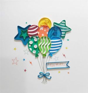 Tendances | Квилинг картичка | Happy Birthday Балони