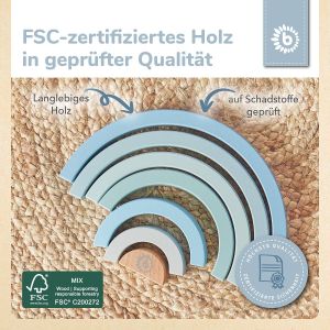 Bieco | Дървена дъга за подреждане Blue FSC®, 7 части