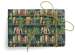 Kartos | Декоративна хартия Flowery Bookshop със златни детайли, 70 × 100 см