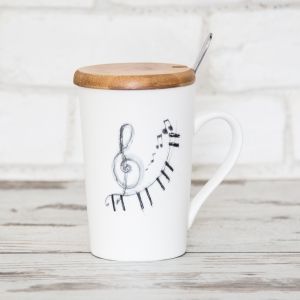 Керамична чаша с ноти