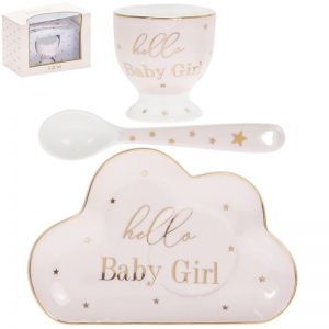The Leonardo Collection | Чашка за яйце, чиния и лъжичка | Hello Baby girl