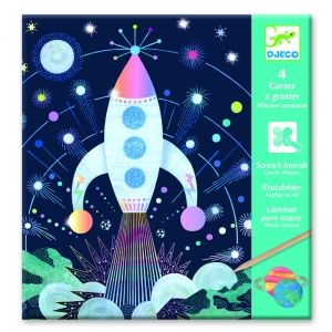 Djeco | Комплект Скреч карти | Космическа мисия