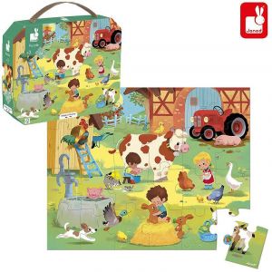 Janod | Картонен пъзел от 24 части |  Един ден във фермата