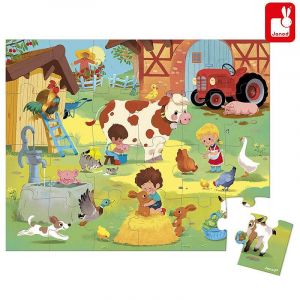 Janod | Картонен пъзел от 24 части |  Един ден във фермата