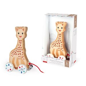 Janod |  Дървена играчка за дърпане | Жирафчето Софи