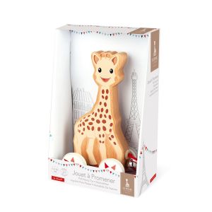 Janod |  Дървена играчка за дърпане | Жирафчето Софи