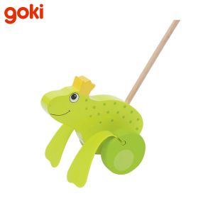 Goki |  Дървена играчка за бутане | Жабокът принц